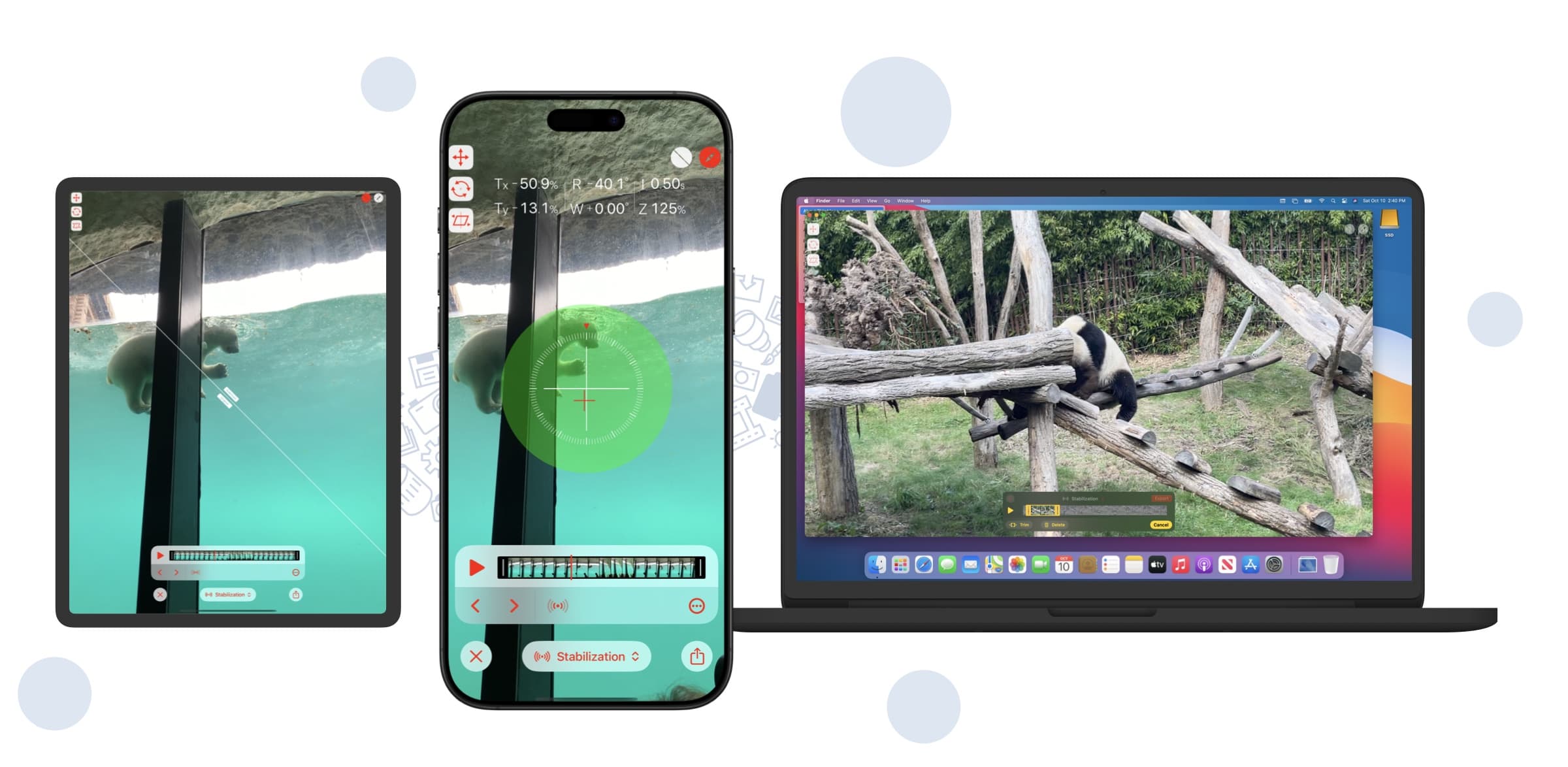 Emulsio running on iPhone, iPad, and Mac.